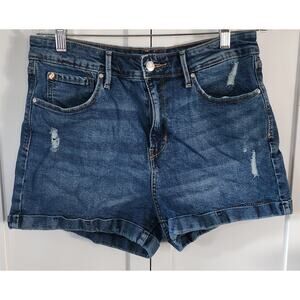 Levi's Denizen Distressed High Rise Mom Shorts Size 11